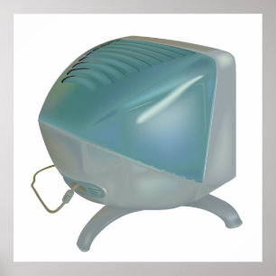 Poster Ancien moniteur CRT