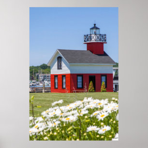 Poster Ancien Phare, Sur Le Lac Kalamazoo, Saugatuck