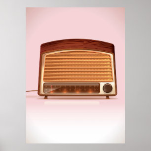 Poster Ancien poste de radio rétro vintage
