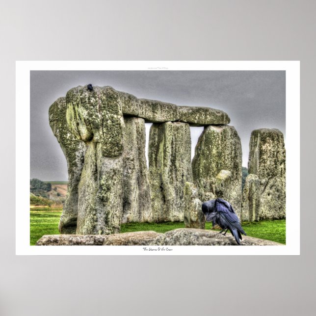 Poster Ancien site de Stonehenge & Preening Crow (Devant)