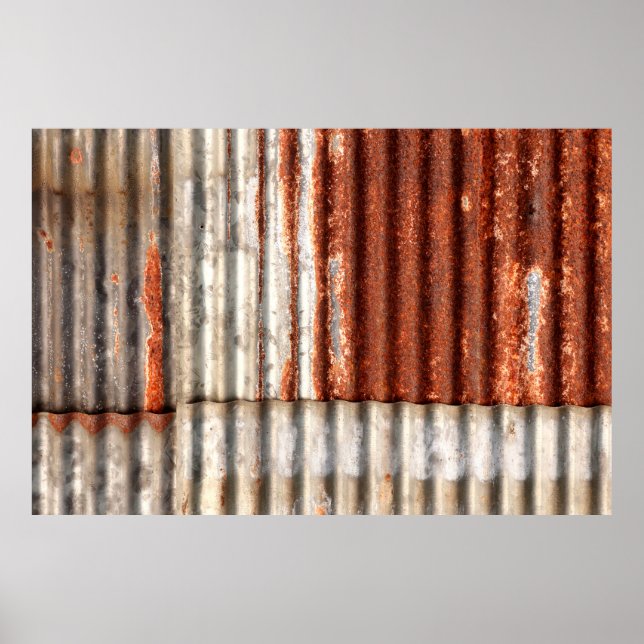 Poster ancien zine et fond de texture ondulée rouillée.  (Devant)