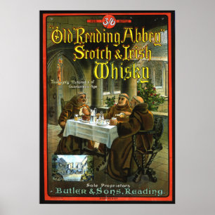 Poster Ancienne abbaye de lecture Whisky