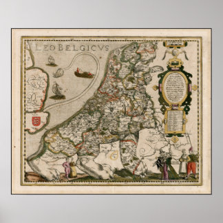 Poster Ancienne carte de l'Europe en Lion