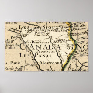 Poster Ancienne carte de l'Iowa