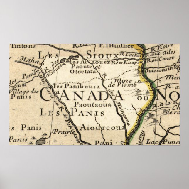 Poster Ancienne carte de l'Iowa (Devant)