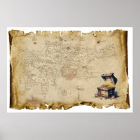 Ancienne carte des trésors de pirates