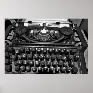 Poster ancienne machine à écrire utilisée dans la corresp