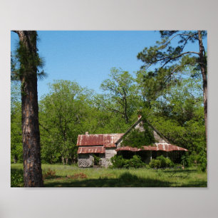 Poster Ancienne maison abandonnée en toile sud GA Imprime