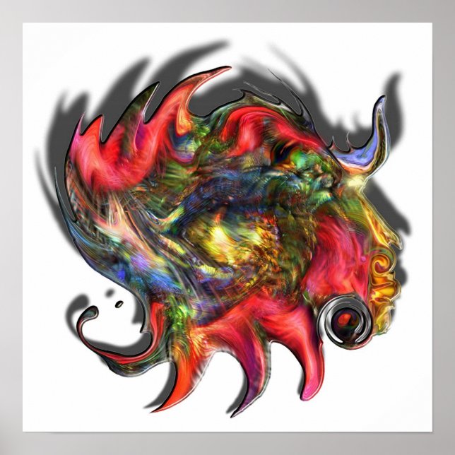 Poster Ancienne tête d'encre (Devant)