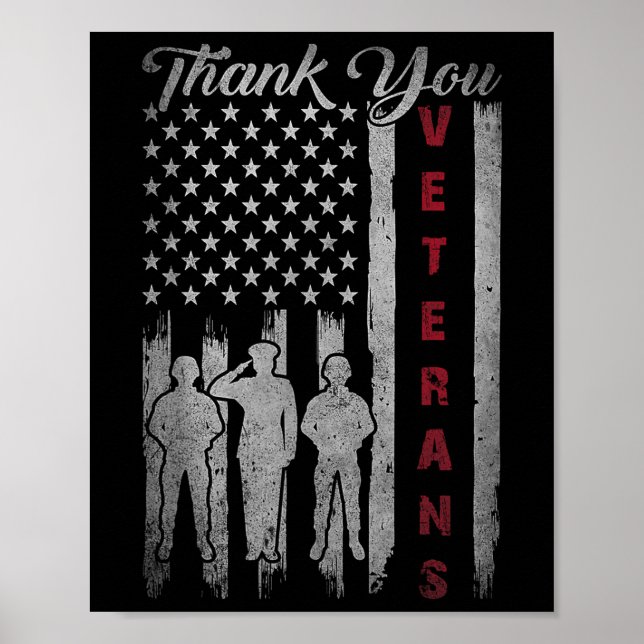 Poster Anciens Combattants Merci Fière patriotique (Devant)