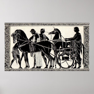 Poster anciens hommes et chevaux romains