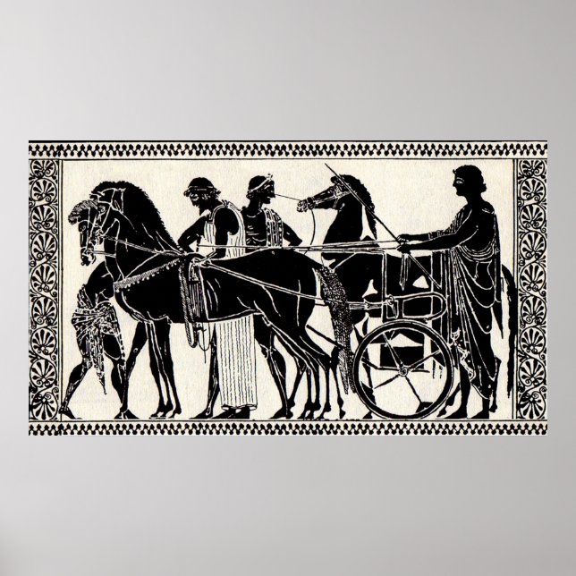 Poster anciens hommes et chevaux romains (Devant)