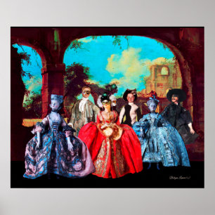 POSTER ANCIENS PETITS VÉNÉTIENS, MASQUÉRADES