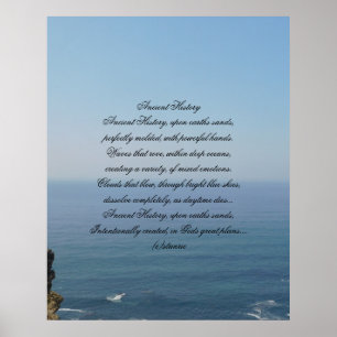 Poster Ancient History poem on photograph