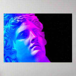 Poster Ancient neon gods #1: Apollo Belvedere