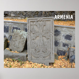 Poster Ancient stone crosses (khachkars) in Armenia