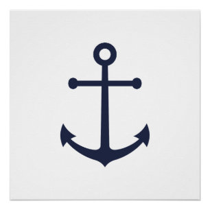 Poster Ancre bleue marine