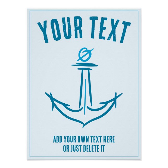 Poster Ancre maritime. Rose Compass. Modèle Cadeau marin (Devant)