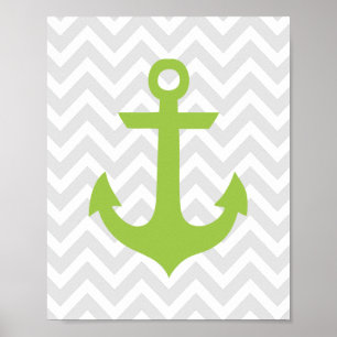 Poster Ancre verte Nautique