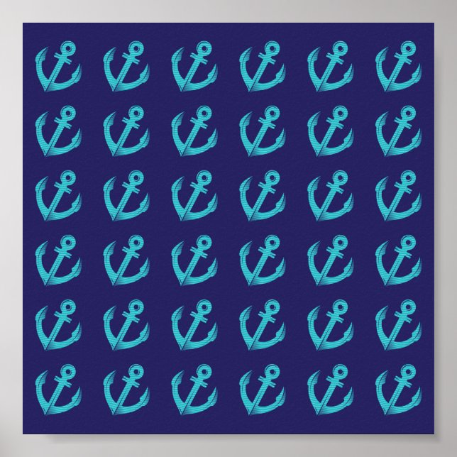 Poster Ancres bleues (Devant)