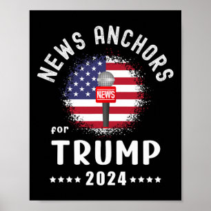 Poster Ancres Pour Trump 2024 - Trump - Vote du drapeau a