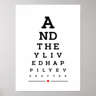 Poster And they lived happily everafter eye chart