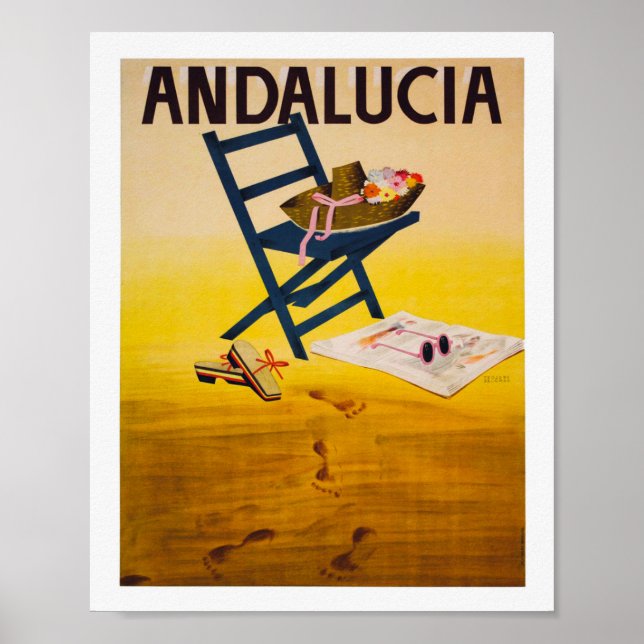 Poster Andalousie Espagne Vintage voyage (Devant)