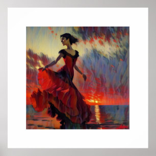 Poster Anders Artistry* Flamant rose Danseuse #3*