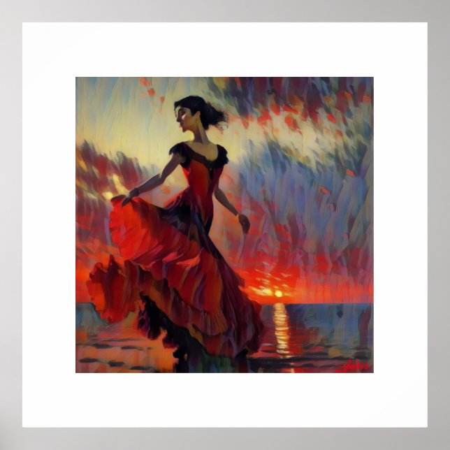 Poster Anders Artistry* Flamant rose Danseuse #3* (Devant)