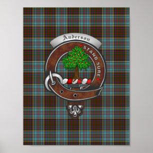 Poster Anderson Clan Badge & Tartan 8.5x11