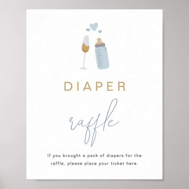 Poster ANDI Blue Poppin' Bouteilles Baby Diaper Raffle Je (Devant)