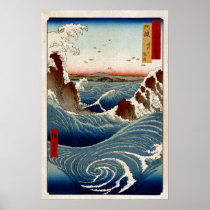 Poster Andō Hiroshige Naruto Whirlpool, Awa Province