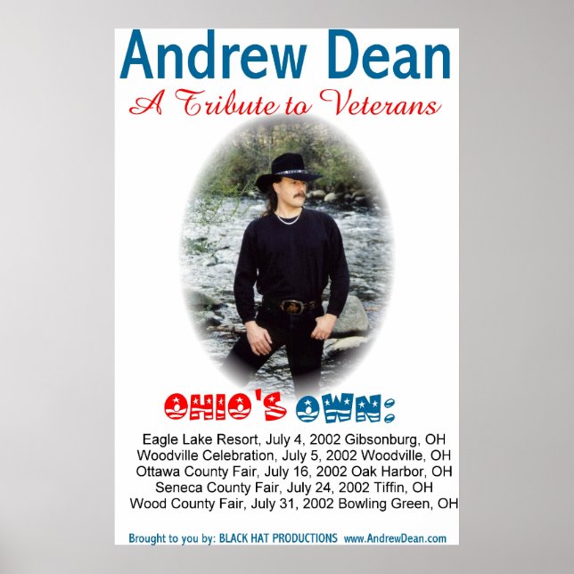 Poster Andrew Dean concerts été 2002 (Devant)