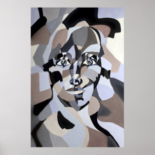 Poster Androgin Abstrait dans le cubisme géométrique mode