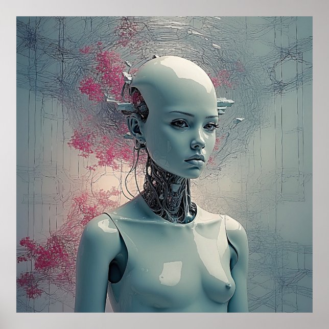 Poster Android paranoïaque - Art Surréel Dynamique (Devant)