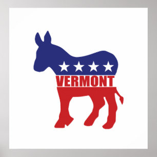 Poster Âne du Vermont Démocrate