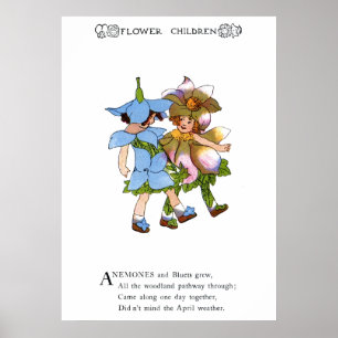 Poster Anémones et Bluets