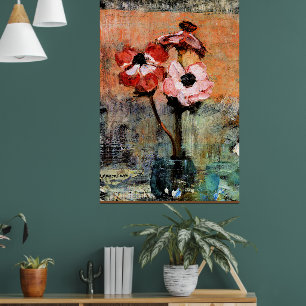 Poster Anémones par Piet Mondrian