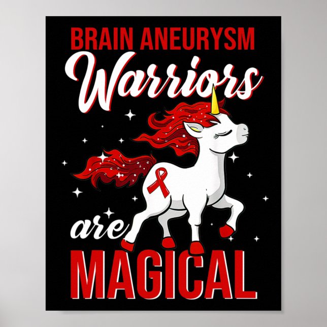 Poster Aneurysm Sensibilisation Guerrier Fun Unicorne (Devant)
