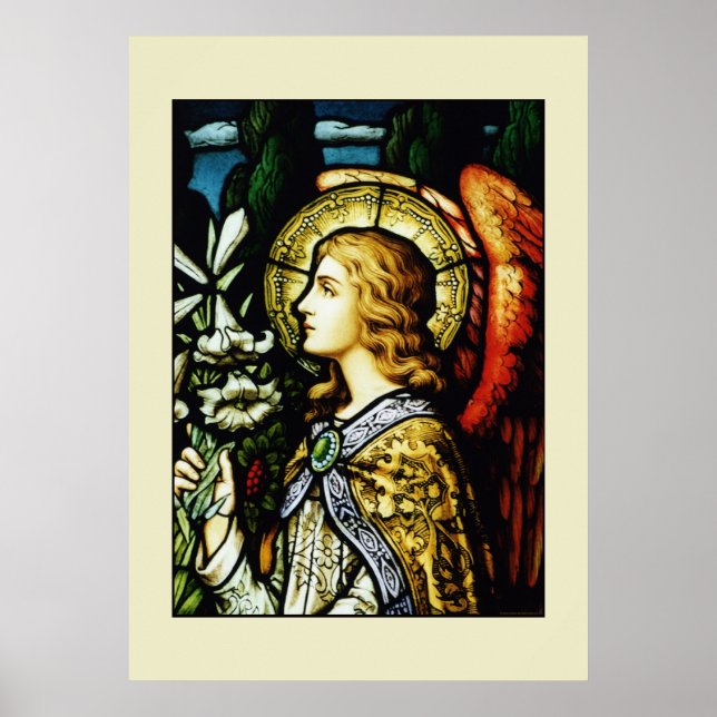Poster "Ange avec Lys" (Devant)