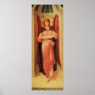 Poster Ange avec un rouleau par John Melhuish Strudwick