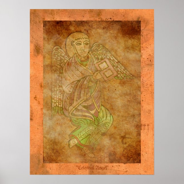 Poster Ange céleste Médiéval Art Religieux Imprimer (Devant)