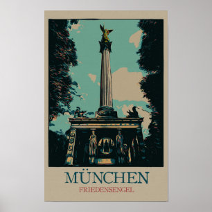 Poster Ange de la Paix monument, Munich, Allemagne