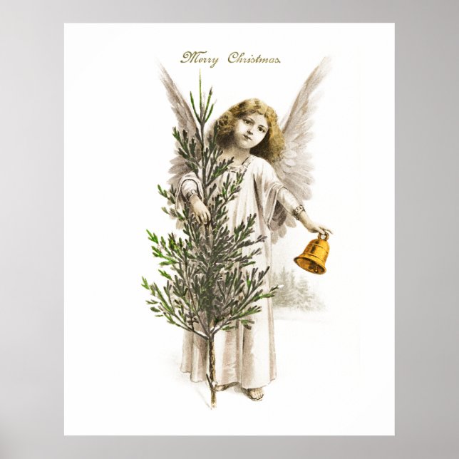 POSTER : ANGE DE NOËL VINTAGE (Devant)