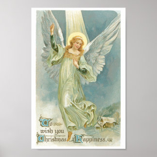 Poster Ange de Noël Vintage