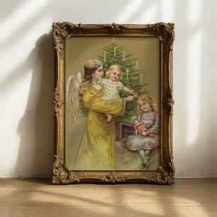 Poster Ange de Noël   Vintage