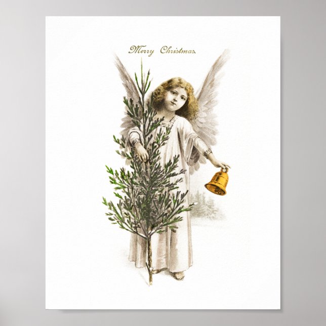POSTER : ANGE DE NOËL VINTAGE (Devant)