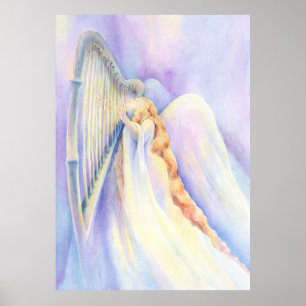 Poster Ange et copie d'harpe