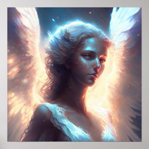 Poster Ange mystique aux yeux bleus