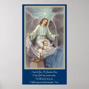 Poster Ange observant au-dessus d'un enfant